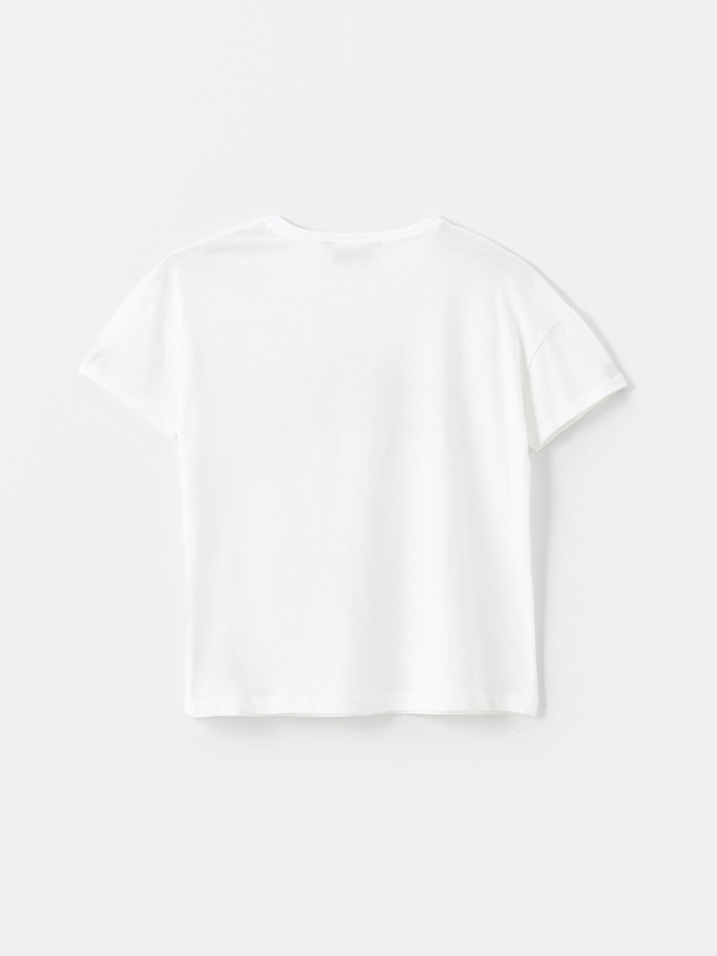 Ekru Bisiklet Yaka Baskılı Kadın Pijama Üst-1