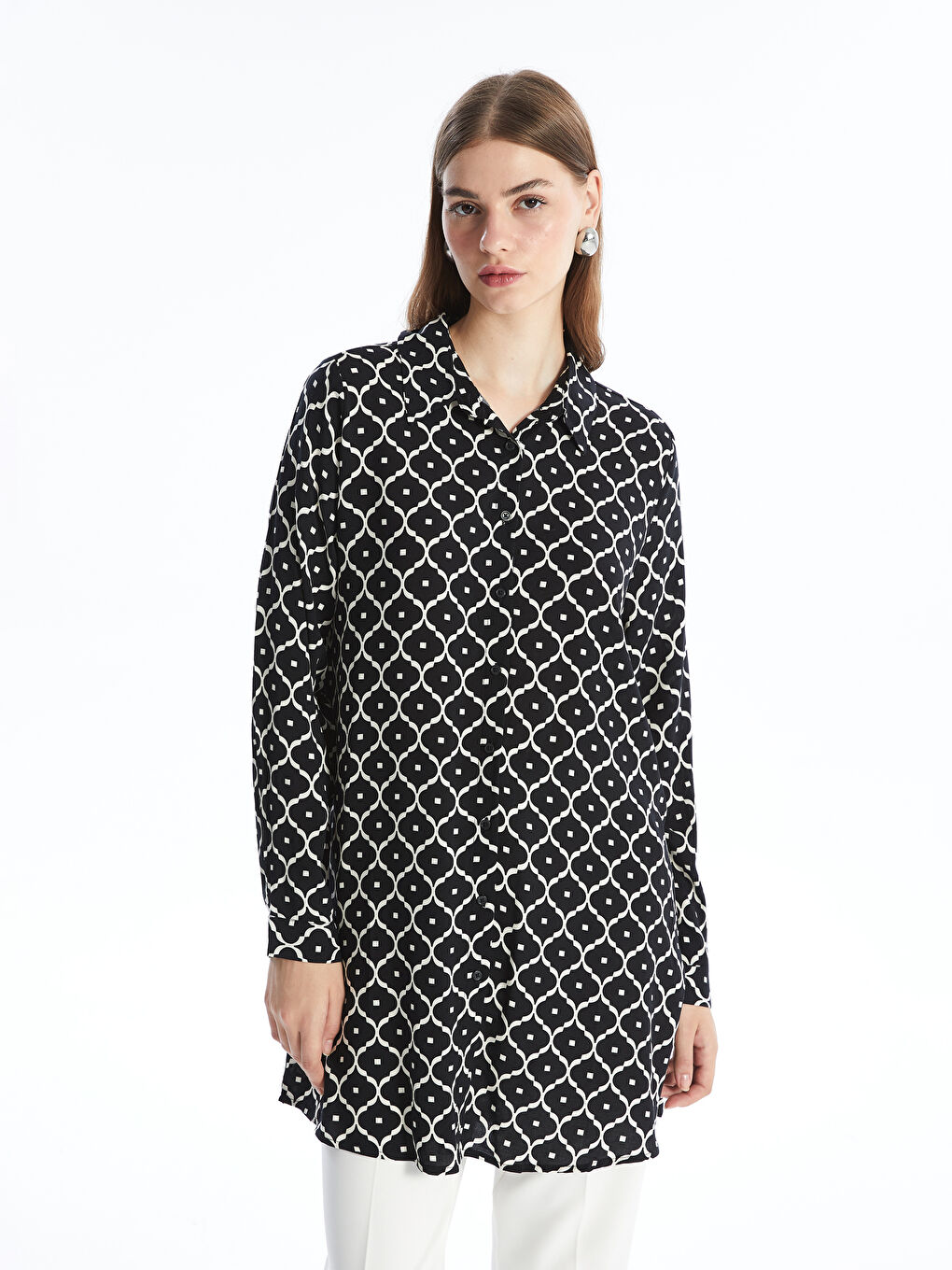 Patterned Women's Shirt Tunic