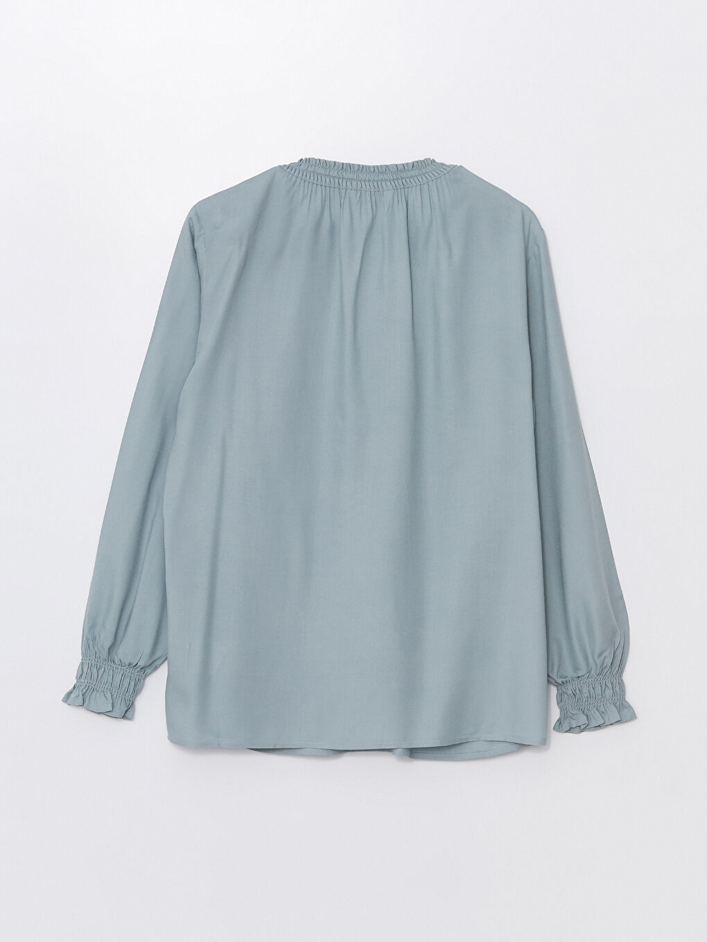 LCW Grace Tie Neck Plain Long Sleeve Women's Blouse -W44982Z8-GCB