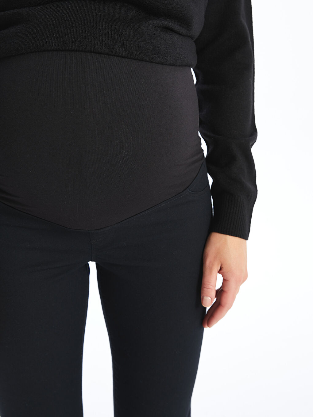 LCW Pantalone za trudnice od kepera sa panelom preko stomaka -W44988Z8-CVL