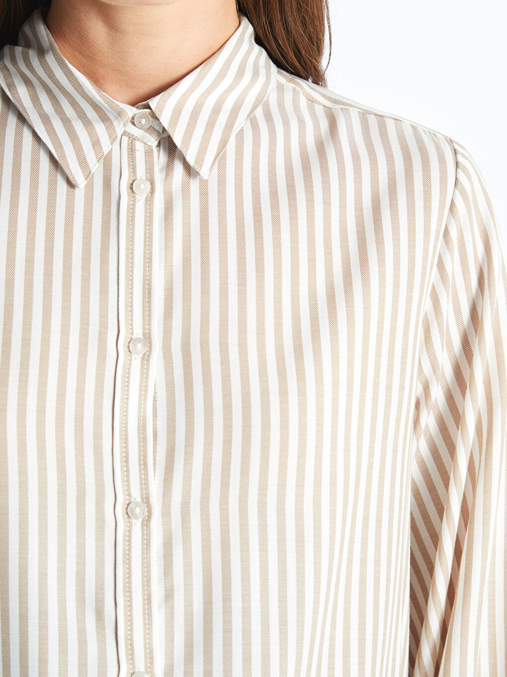 LCWAIKIKI Maternity Striped Long Sleeve Maternity Shirt -W44991Z8-LE8