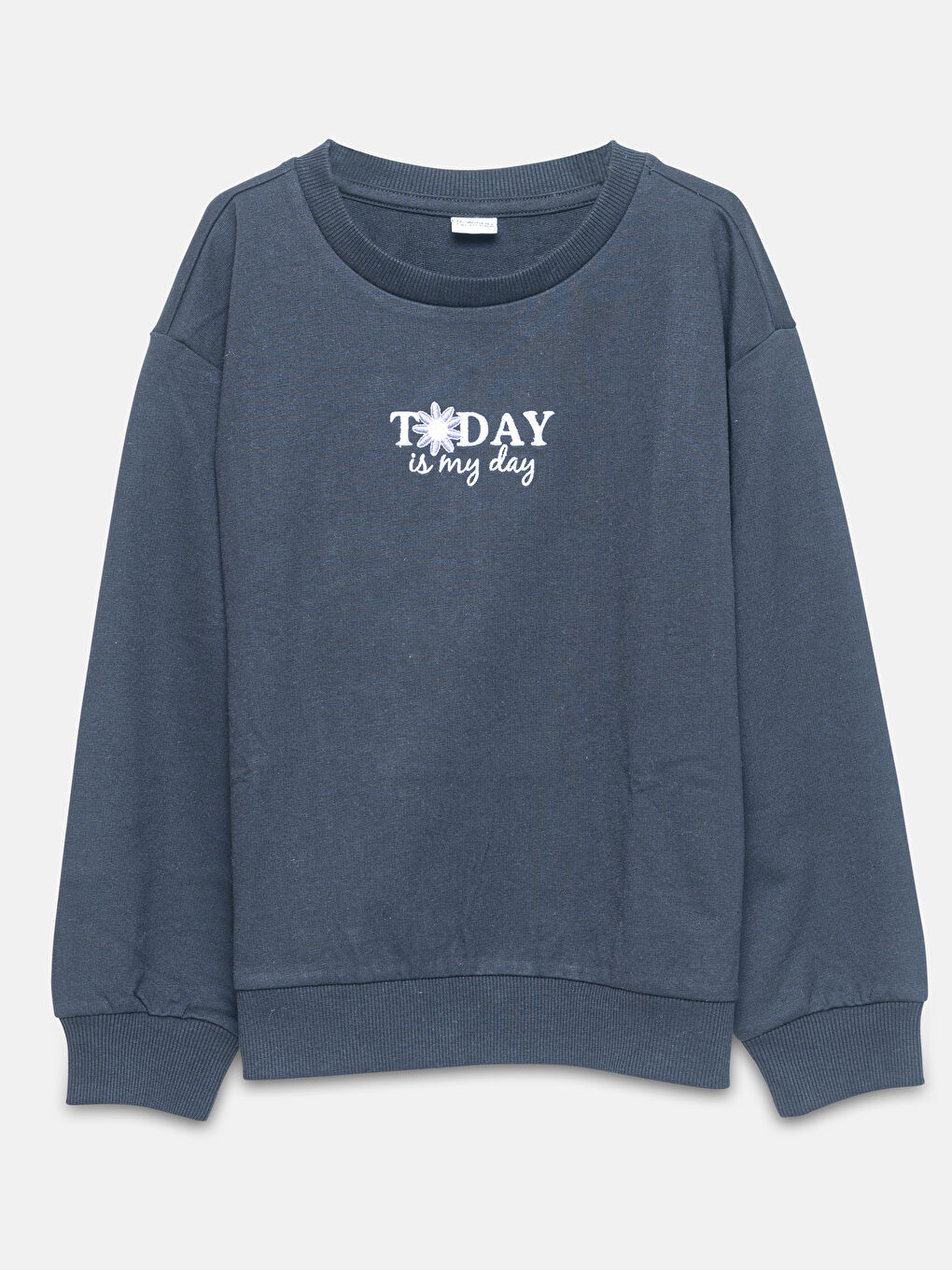 Crew Neck Printed Long Sleeve Girls' Sweatshirt
