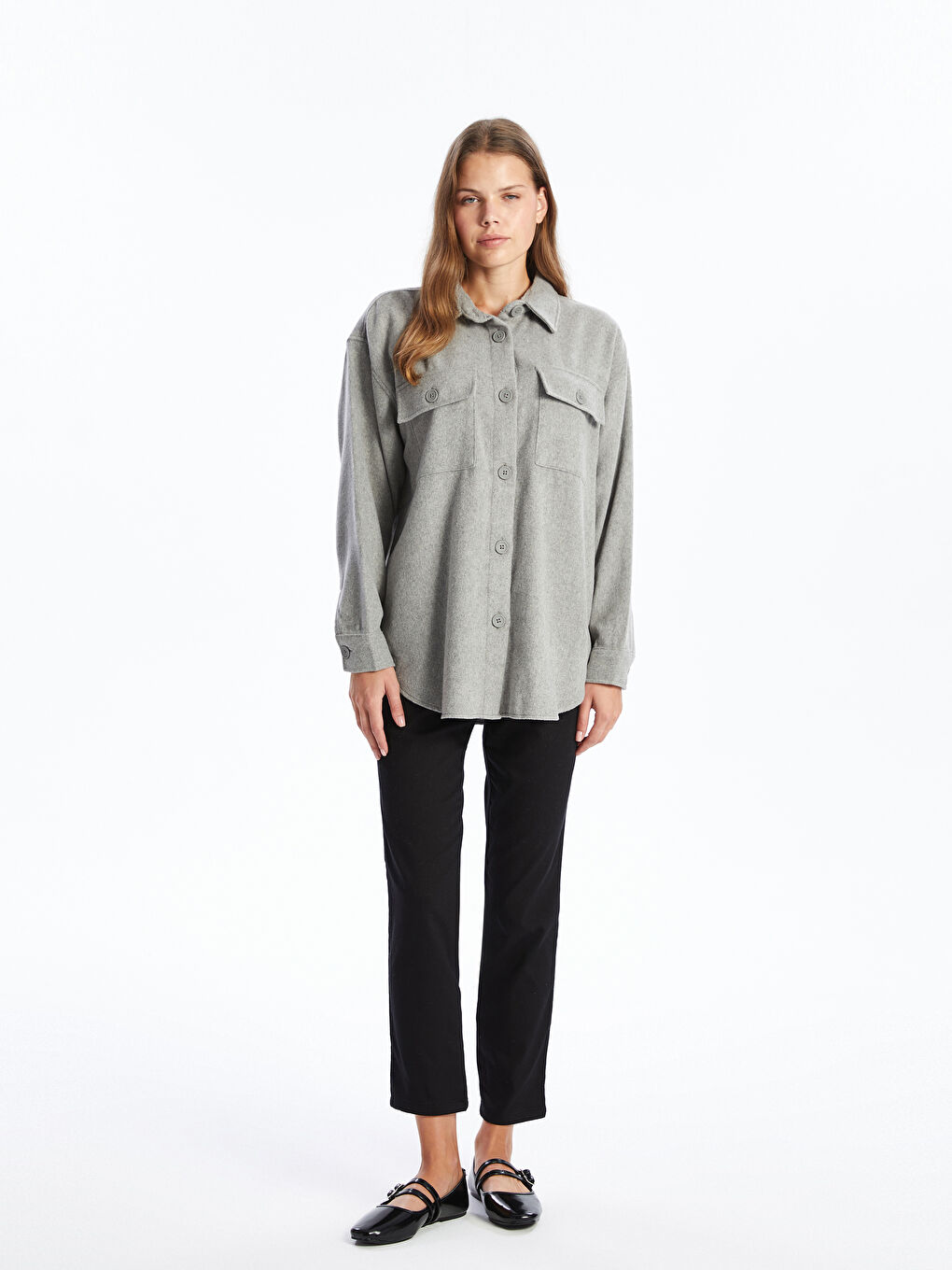 LCWAIKIKI Maternity Oversize Maternity Shirt Jacket -W44996Z8-JMD