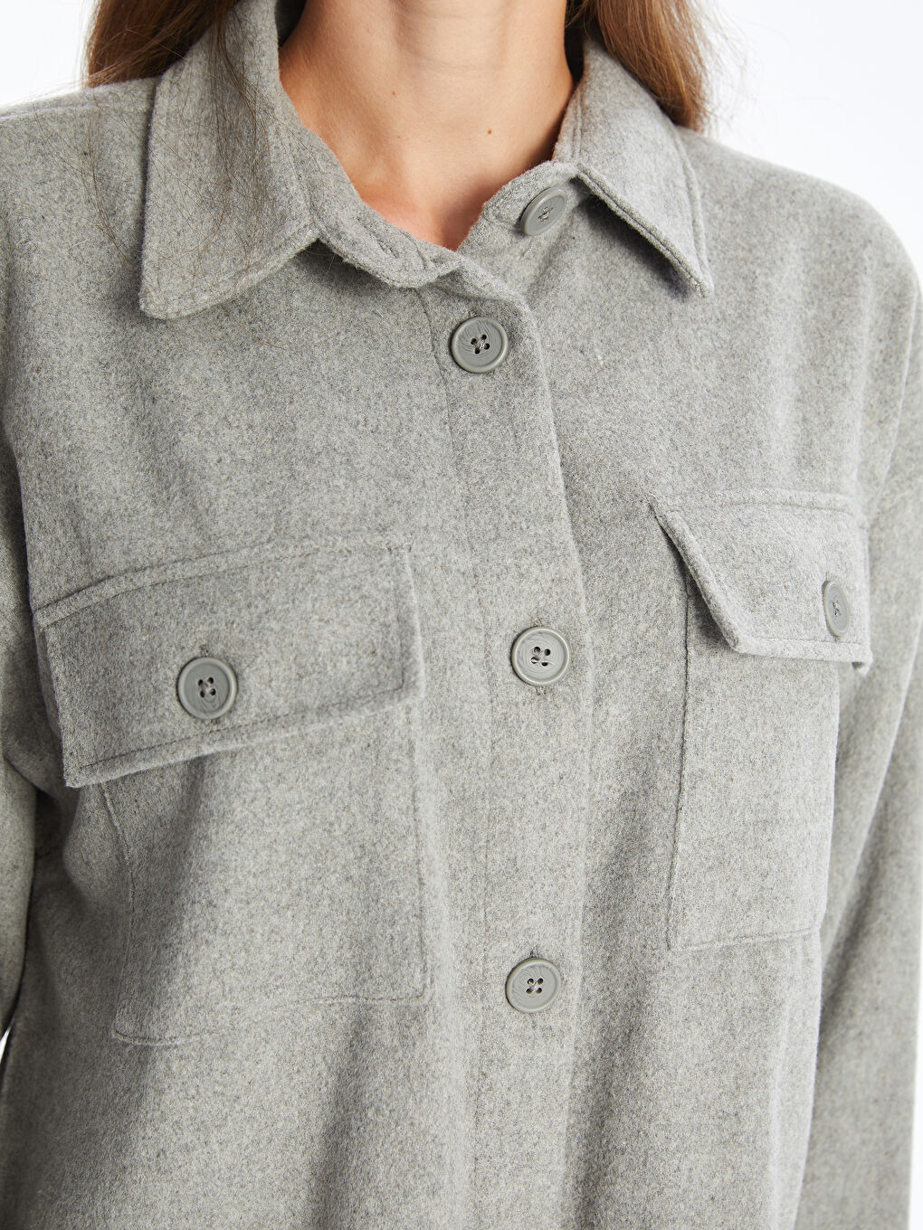 LCWAIKIKI Maternity Oversize Maternity Shirt Jacket -W44996Z8-JMD
