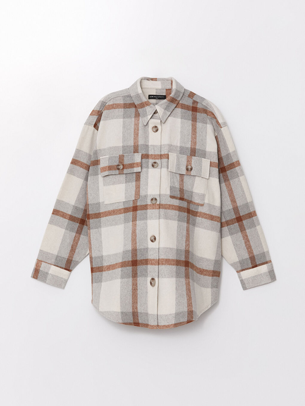 LCWAIKIKI Maternity Plaid Oversize Maternity Shirt Jacket -W44996Z8-LKQ