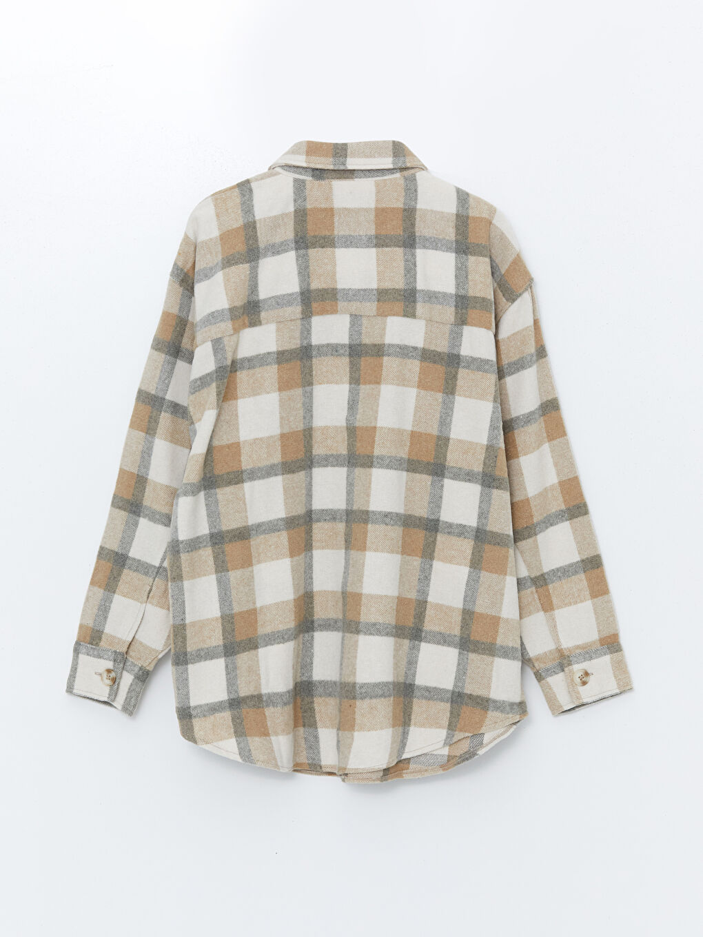 Plaid Oversize Maternity Shirt Jacket-5