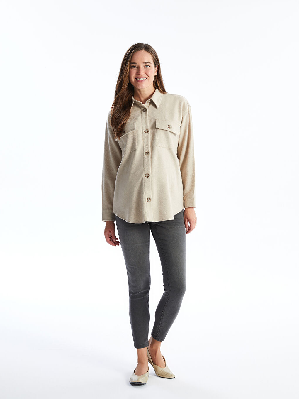 LCWAIKIKI Maternity Oversize Mutterschafts-Hemdjacke -W44996Z8-S9T