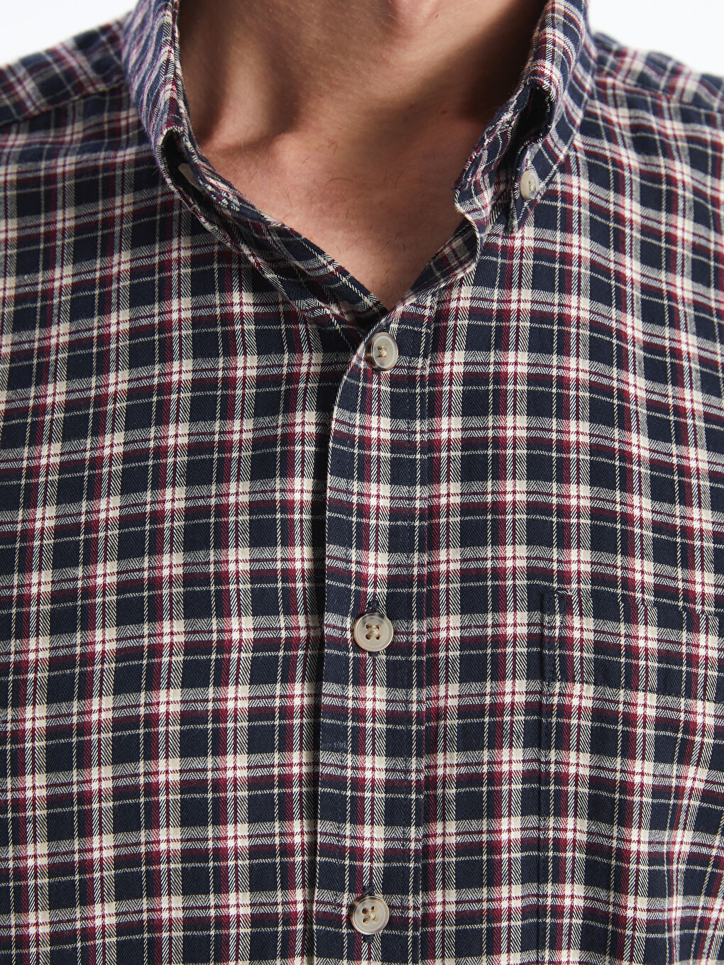 LCWAIKIKI Classic Button-Down Collar Plaid Regular Fit Men's Shirt -W45004Z8-LLH