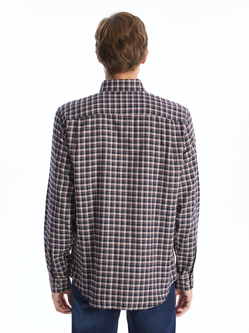 LCWAIKIKI Classic Button-Down Collar Plaid Regular Fit Men's Shirt -W45004Z8-LLH