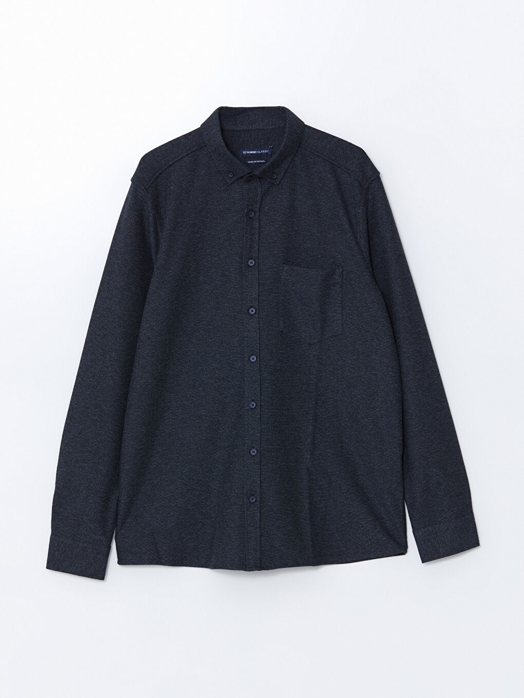 LCWAIKIKI Classic Regular Fit Long Sleeve Dobby Fabric Men's Shirt -W45006Z8-LMR