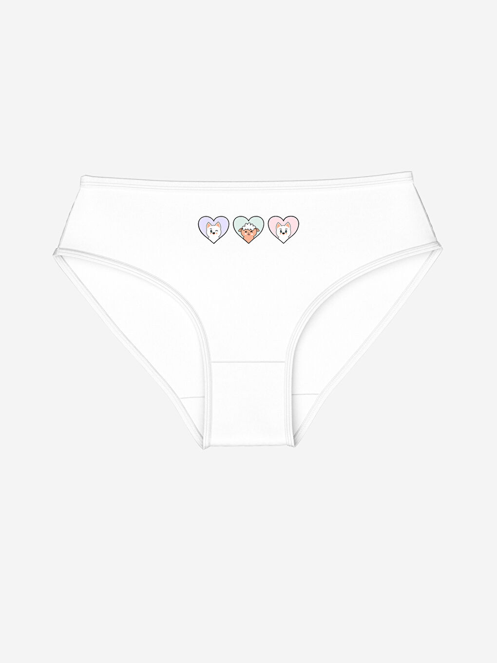 Beyaz Baskılı Kız Çocuk Külot