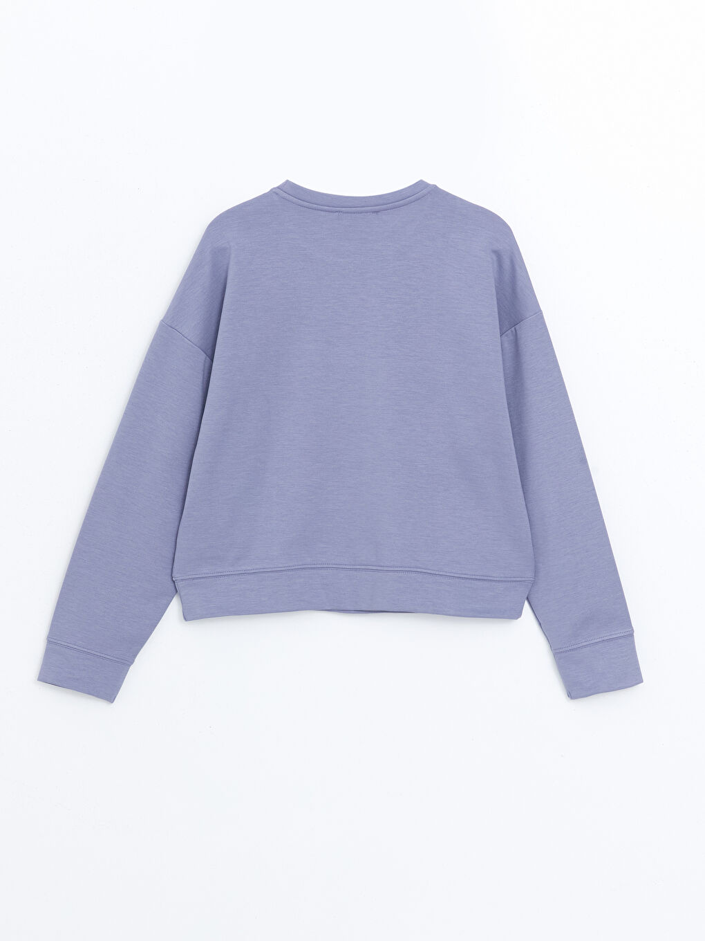 LCW Vision Mat Lila Bisiklet Yaka Oversize Kadın Sweatshirt - 5