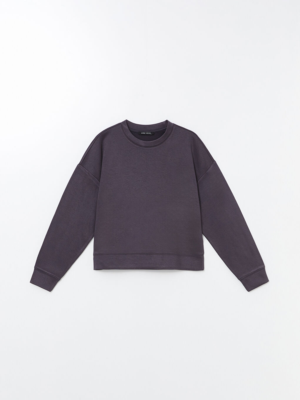 LCW Vision Antrasit Bisiklet Yaka Oversize Kadın Sweatshirt - 4