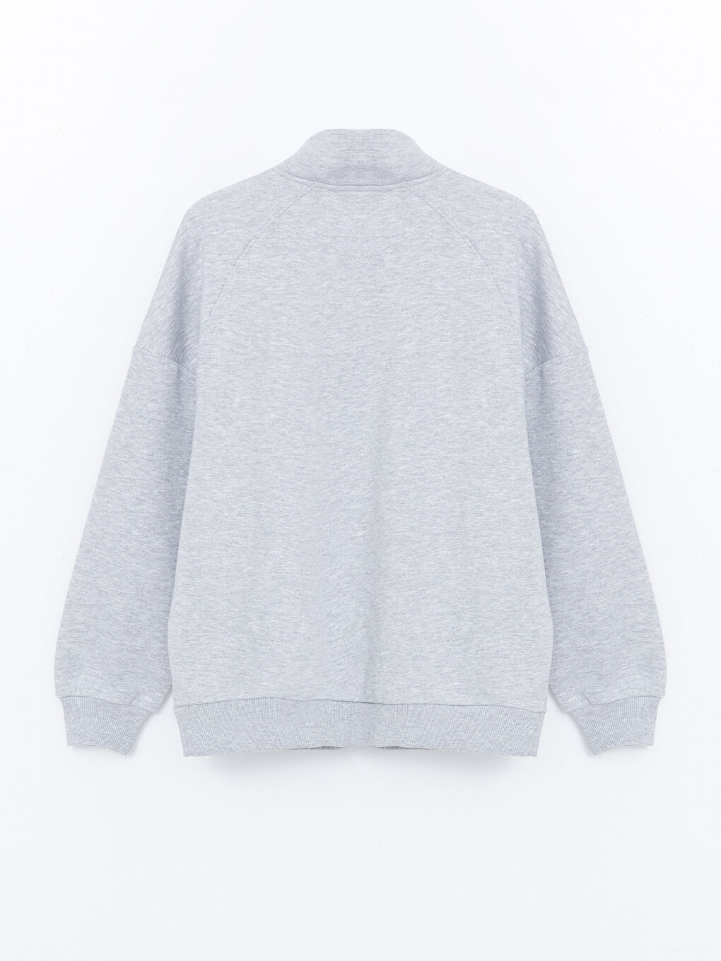 LCW Vision Gri Melanj Dik Yaka Oversize Kadın Sweatshirt - 5