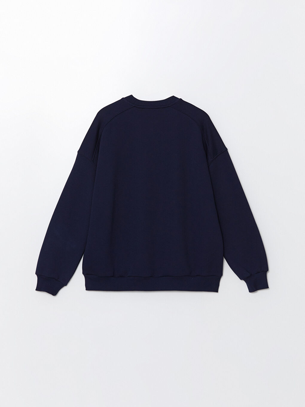 LCW Vision Lacivert Bisiklet Yaka Oversize Kadın Kalın Sweatshirt - 5