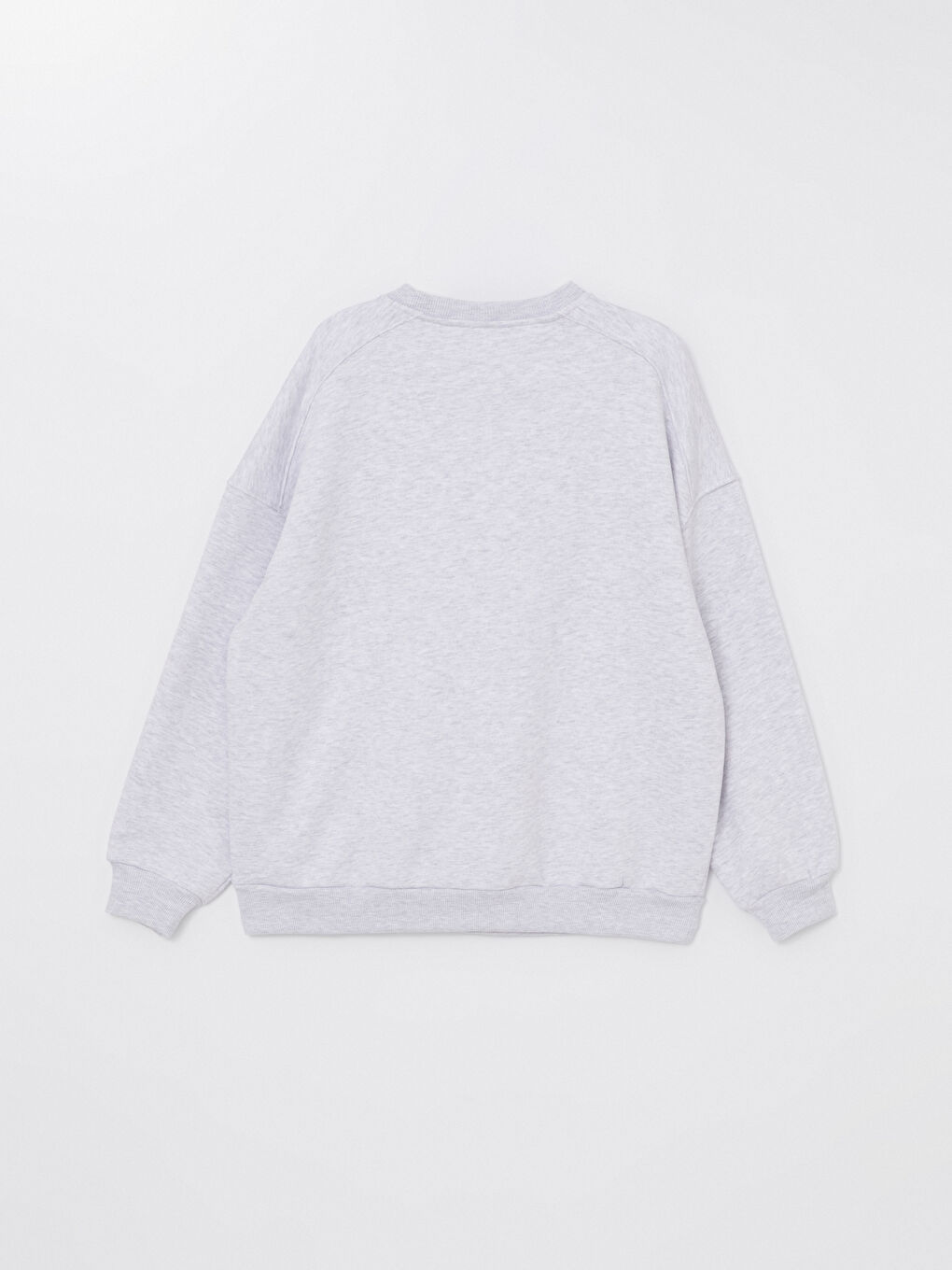 LCW Vision Gri Melanj Bisiklet Yaka Oversize Kadın Sweatshirt - 6