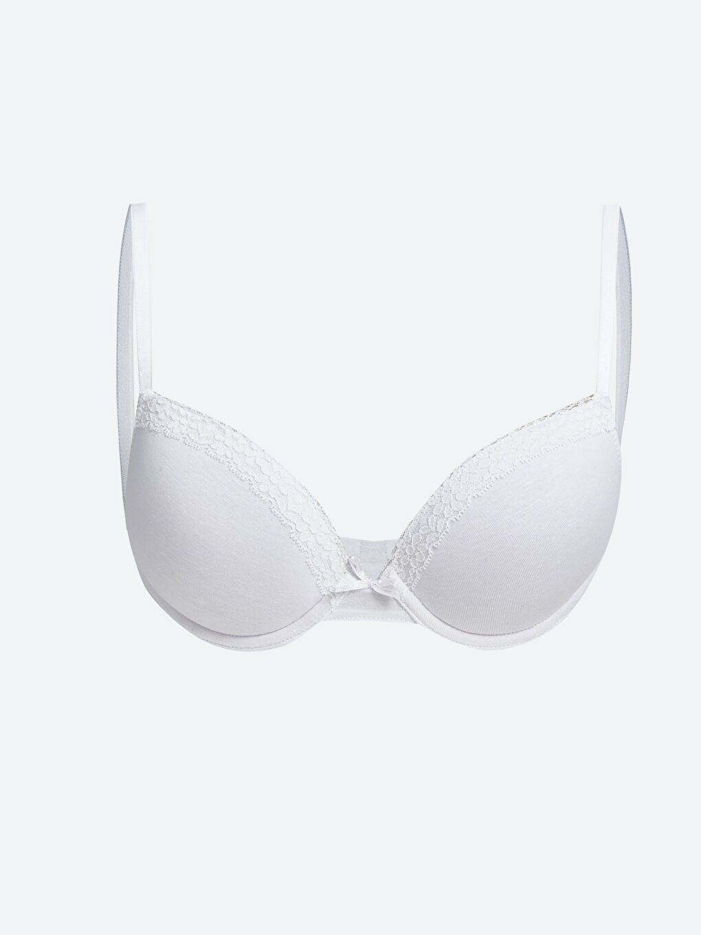 Beyaz Balenli Dolgusuz Düz Tişört Sütyen