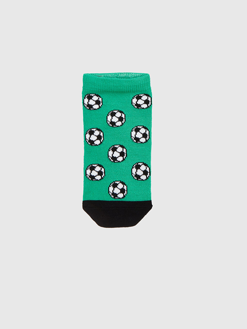 Yeşil Erkek Çocuk Futbol Topu Desenli Patik Çorap