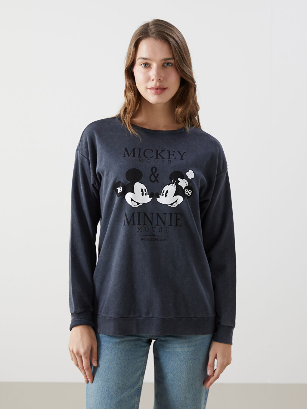 LCW Comfort Mickey & Minnie Mouse Women's Sweatshirt -W45370Z8-HEF