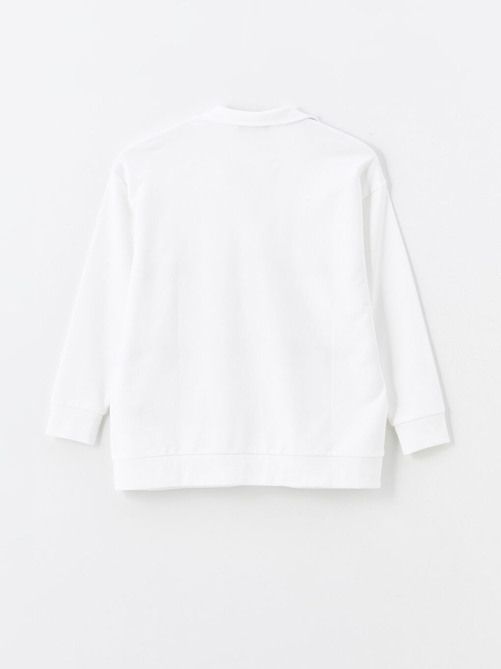 LCWAIKIKI Maternity Polo Neck Embroidered Oversize Maternity Sweatshirt -W45372Z8-FFB