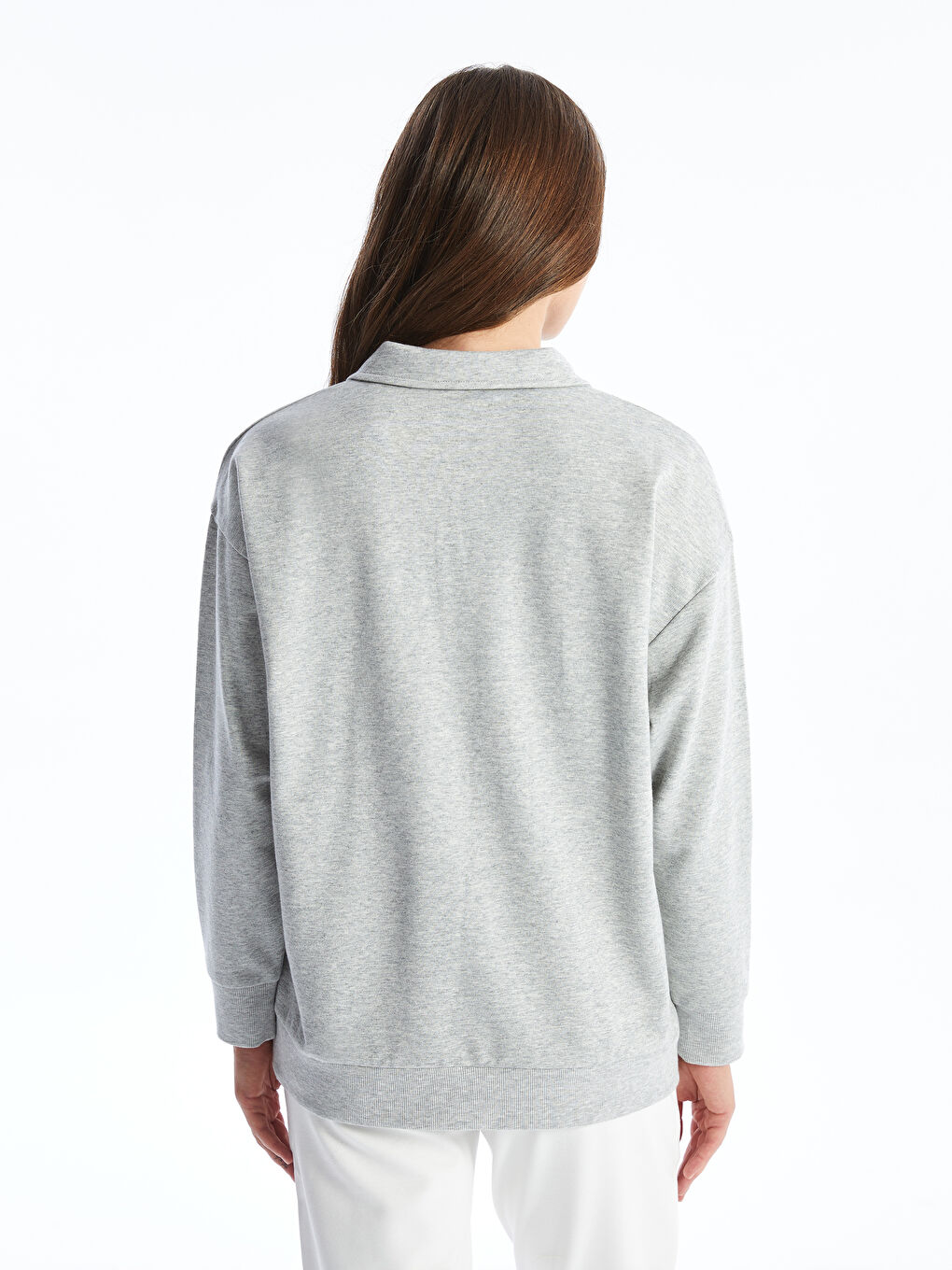 LCWAIKIKI Maternity Rollkragen Besticktes Oversize Umstands-Sweatshirt -W45372Z8-EFN