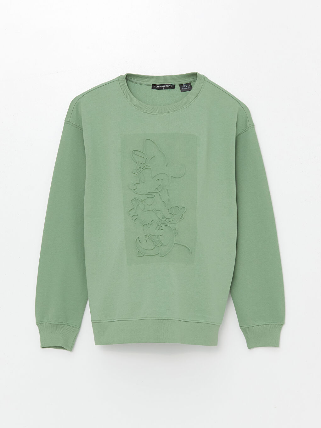 Hanorac Supradimensionat pentru Femei cu Guler Rotund Imprimat Mickey Mouse-4