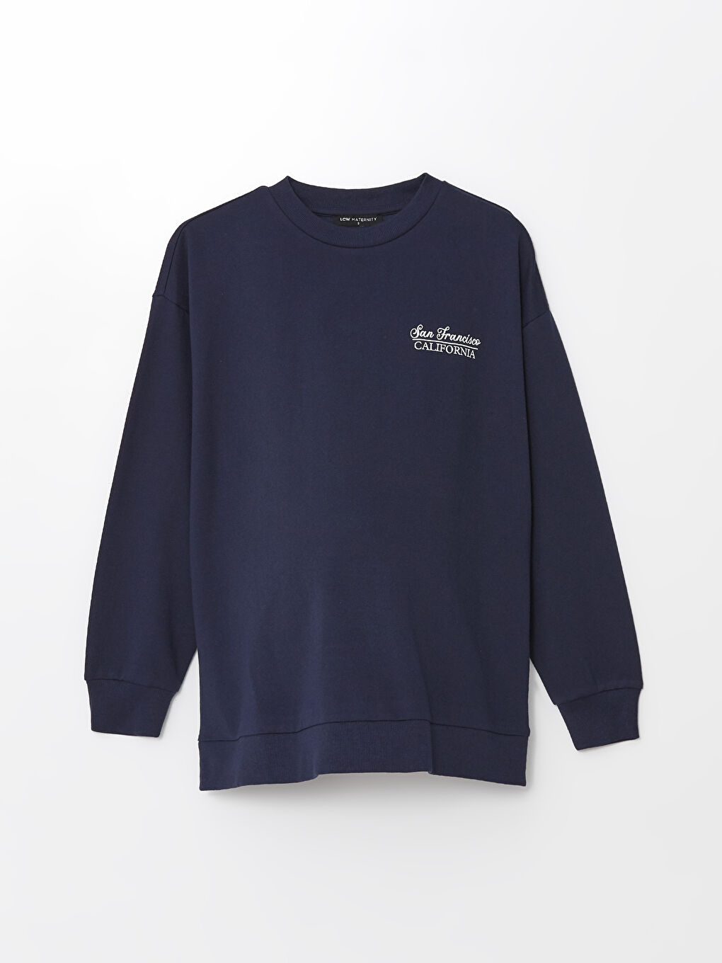 LCWAIKIKI Maternity Crew Neck Embroidered Oversize Maternity Sweatshirt -W45399Z8-YDM