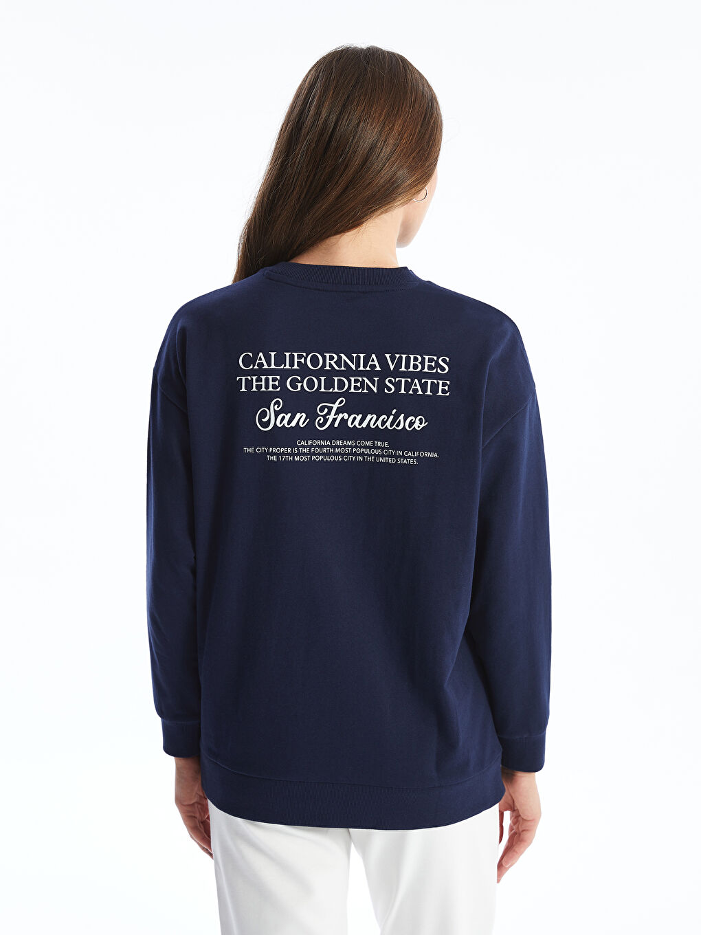 LCWAIKIKI Maternity Crew Neck Embroidered Oversize Maternity Sweatshirt -W45399Z8-YDM