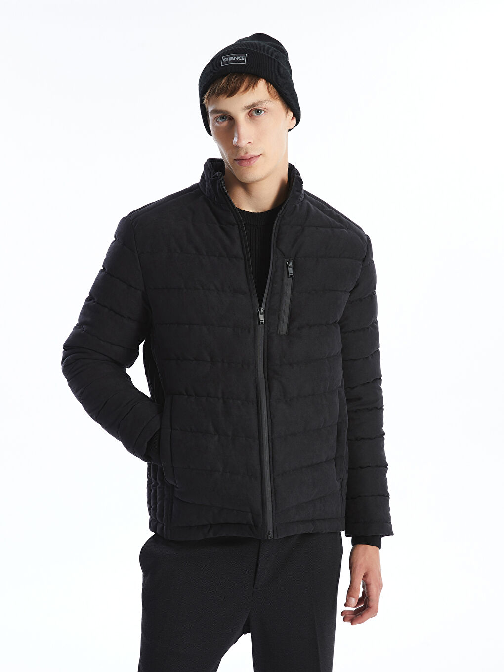 Manteau Bouffant à Col Cheminée Svelte pour Hommes