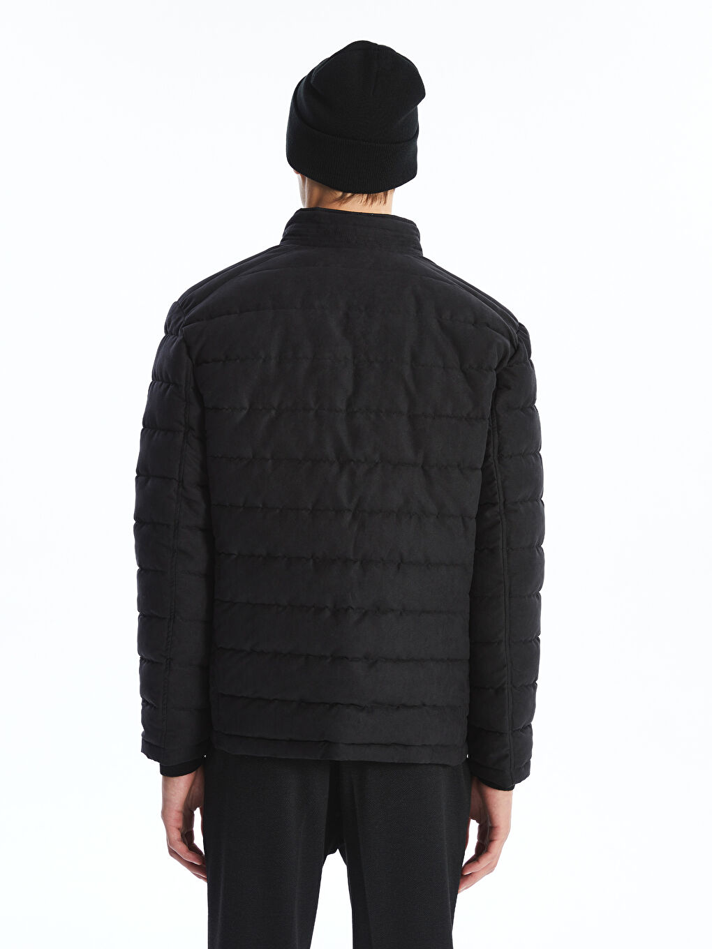 Manteau Bouffant à Col Cheminée Svelte pour Hommes-5