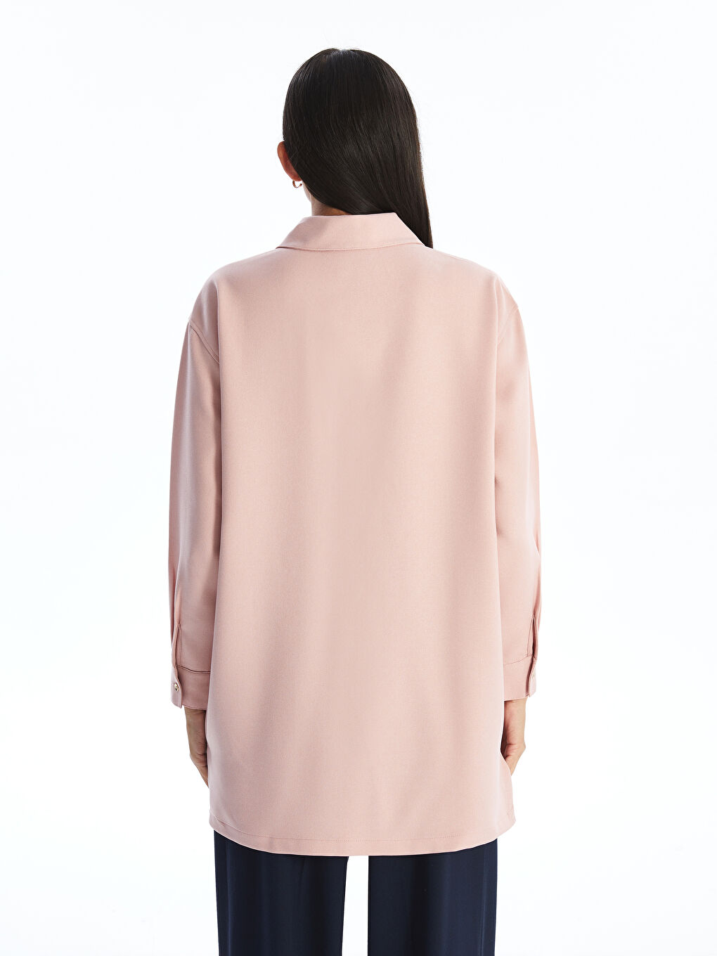 Plain Long Sleeve Women's Shirt Tunic-4