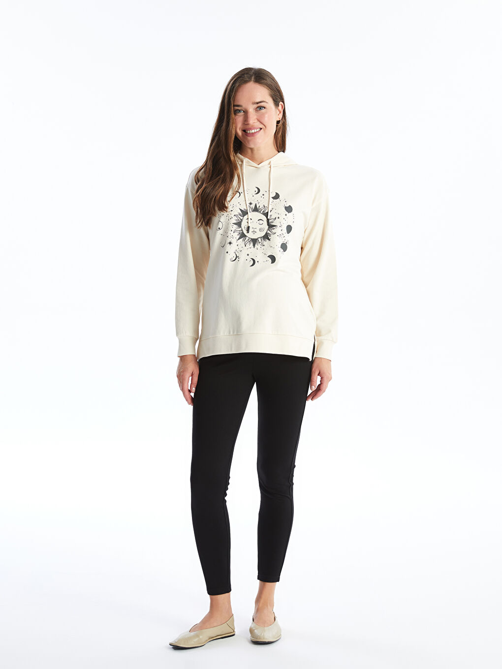 LCWAIKIKI Maternity Printed Maternity Hoodie -W45412Z8-FF7