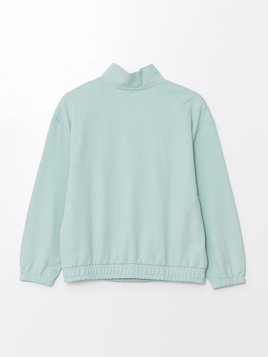 Yeşil Dik Yaka Kız Çocuk Sweatshirt-1