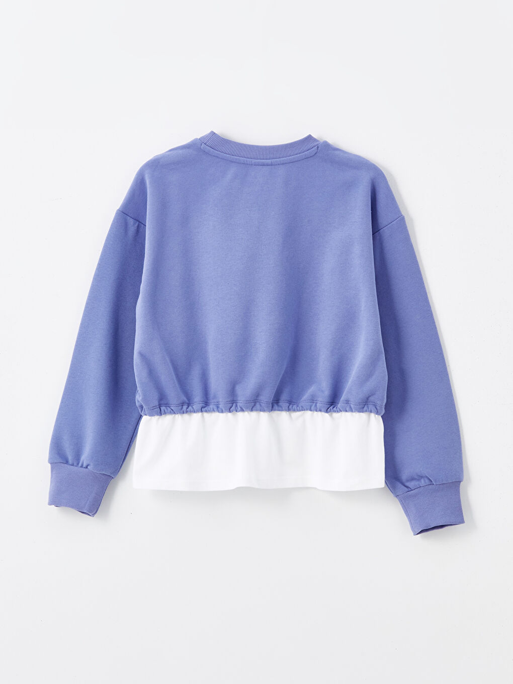 LCW Kids Mat Lila Bisiklet Yaka Kız Çocuk Sweatshirt - 1