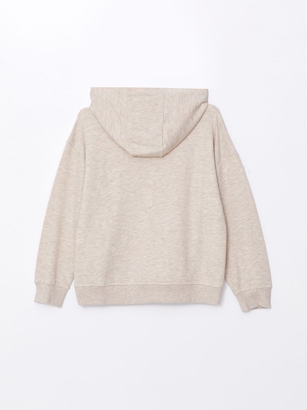 Ekru Kapüşonlu Kız Çocuk Sweatshirt-1