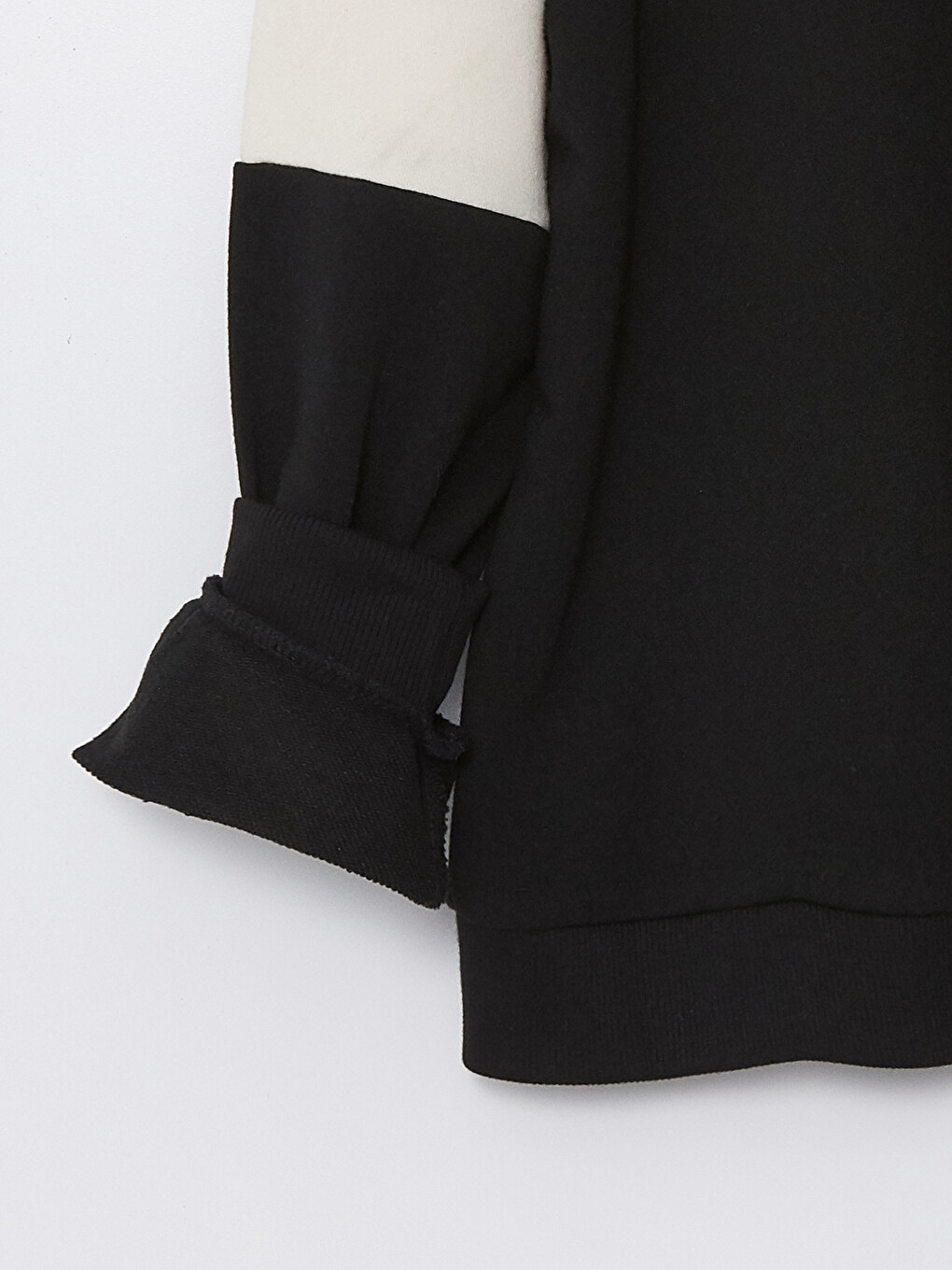 Siyah Polo Yaka Ayı Teddy Baskılı Kız Çocuk Sweatshirt-3