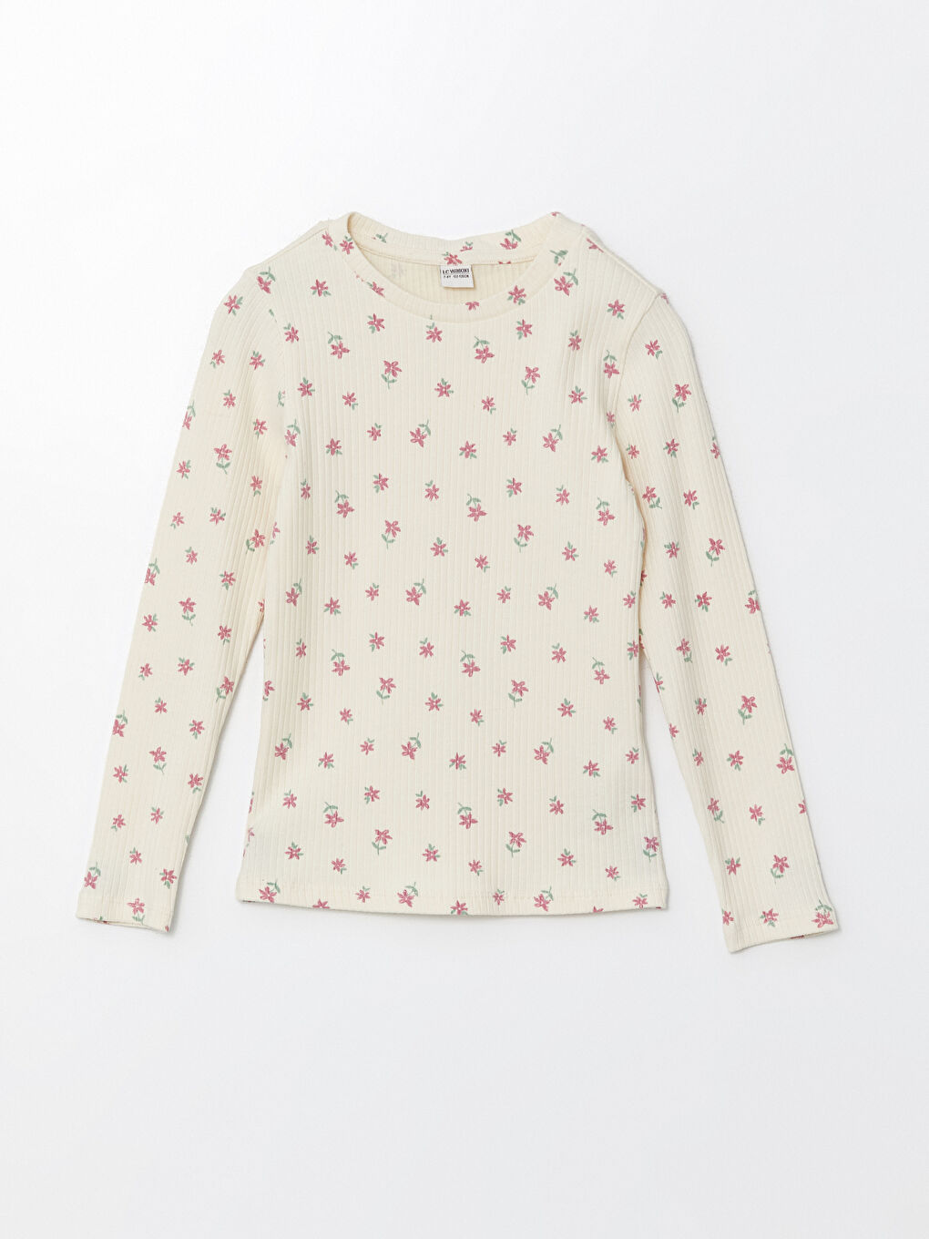 LCW Kids Rundhalsausschnitt Blumiges T-Shirt für Mädchen -W45472Z4-LRA