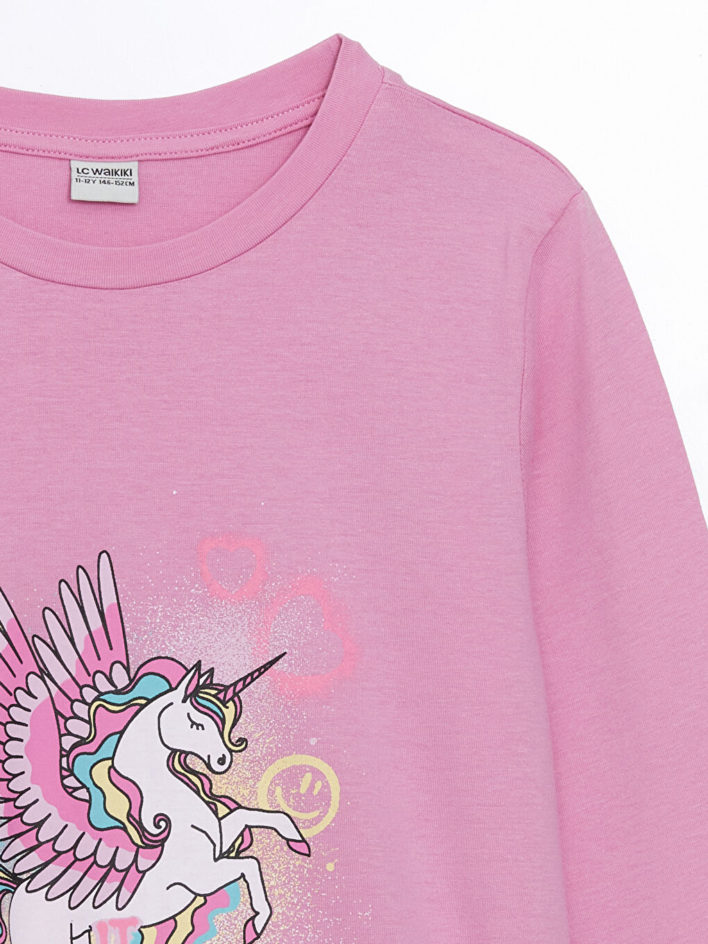 Crew Neck Printed Girls' T-Shirt-1