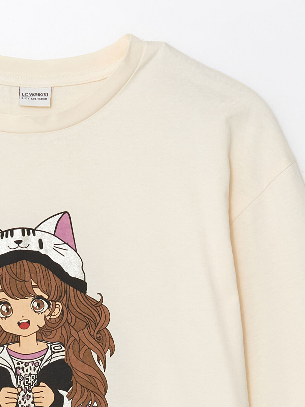 LCW Kids Crew Neck Printed Girls' T-Shirt -W45481Z4-YDK