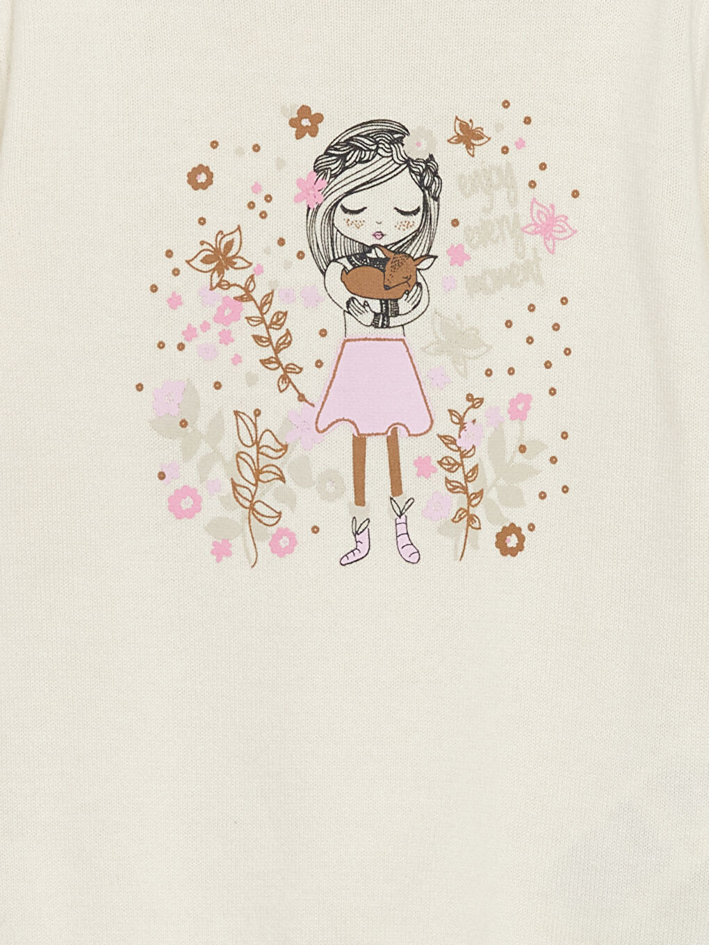 Crew Neck Girls' Knitwear Sweater -W45493Z4-FDV