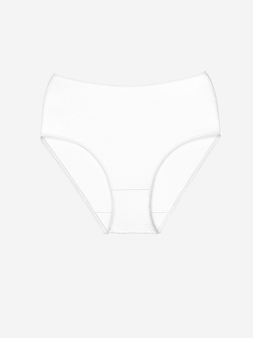 Beyaz Yüksek Bel Düz Klasik Külot