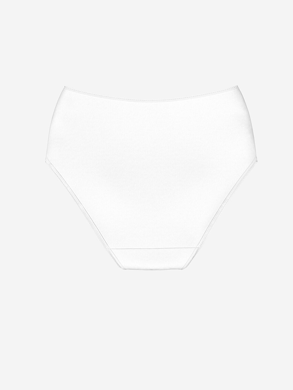 Beyaz Yüksek Bel Düz Klasik Külot-1