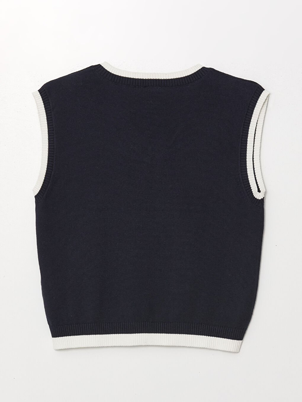 V Neck Basic Girls' Knitwear Sweater Vest -W45504Z4-HRC