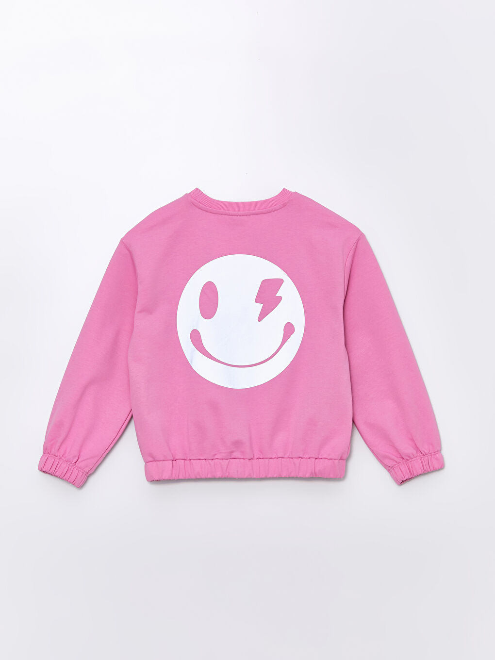 LCW Kids Pembe Leylak Bisiklet Yaka Uzun Kollu Baskılı Kız Çocuk Sweatshirt - 3