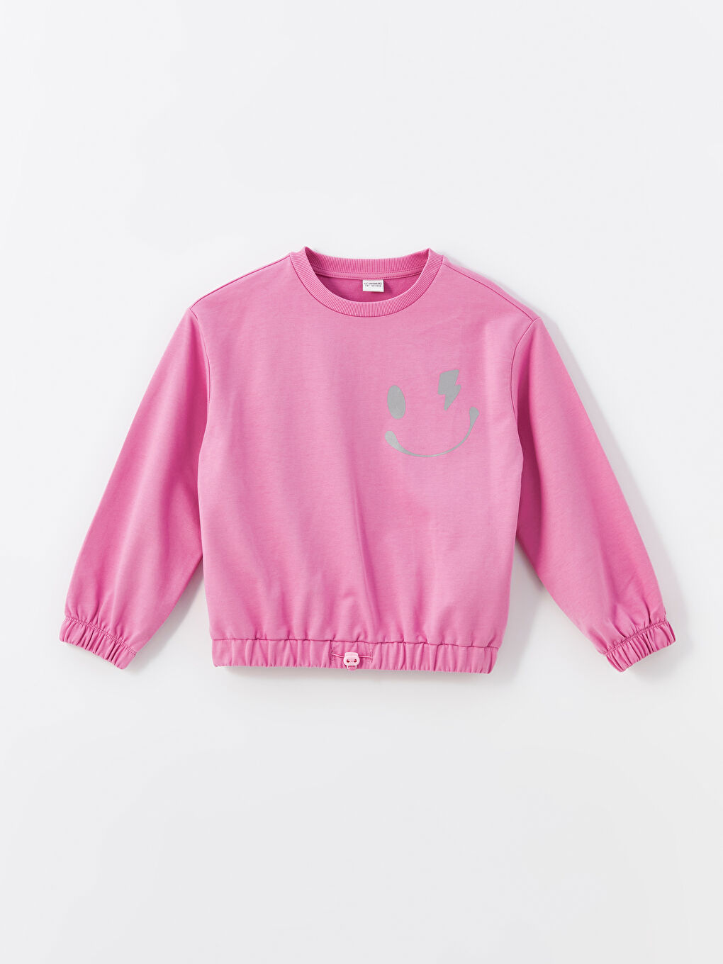 LCW Kids Pembe Leylak Bisiklet Yaka Uzun Kollu Baskılı Kız Çocuk Sweatshirt - 4