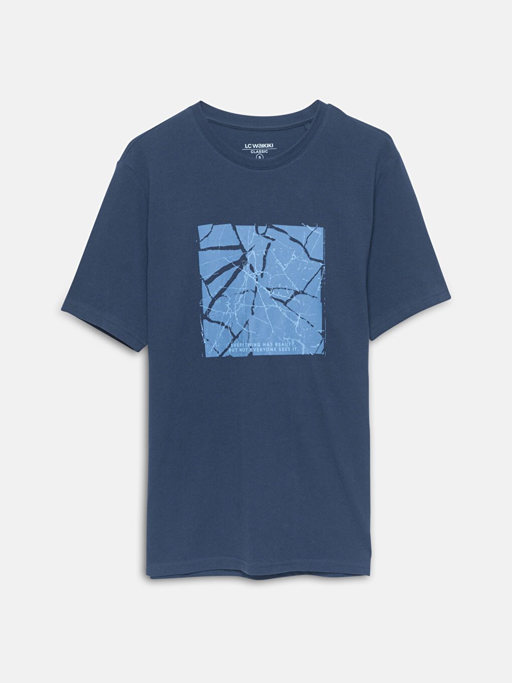 Tricou pentru Bărbați cu Guler Rotund, Mânecă Scurtă, Imprimat, din Pique