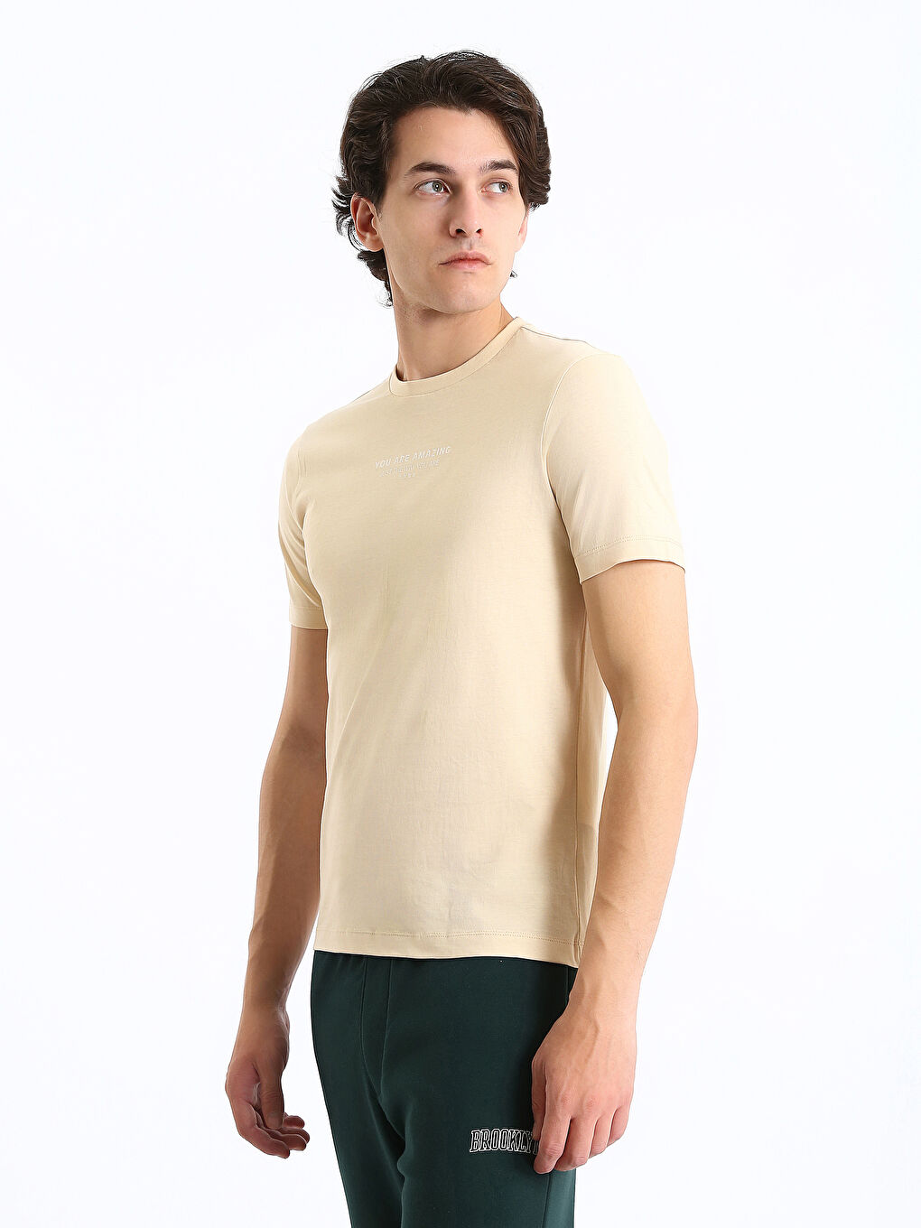 Crew Neck Printed Short Sleeve Men's T-Shirt-3