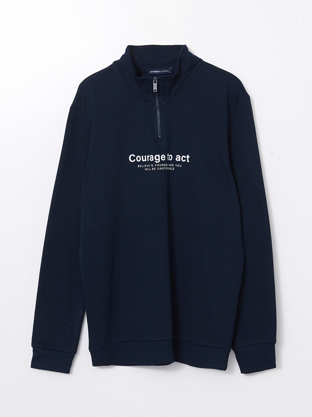 Sweat-shirt À Col Cheminée Zippé Pour Hommes-4