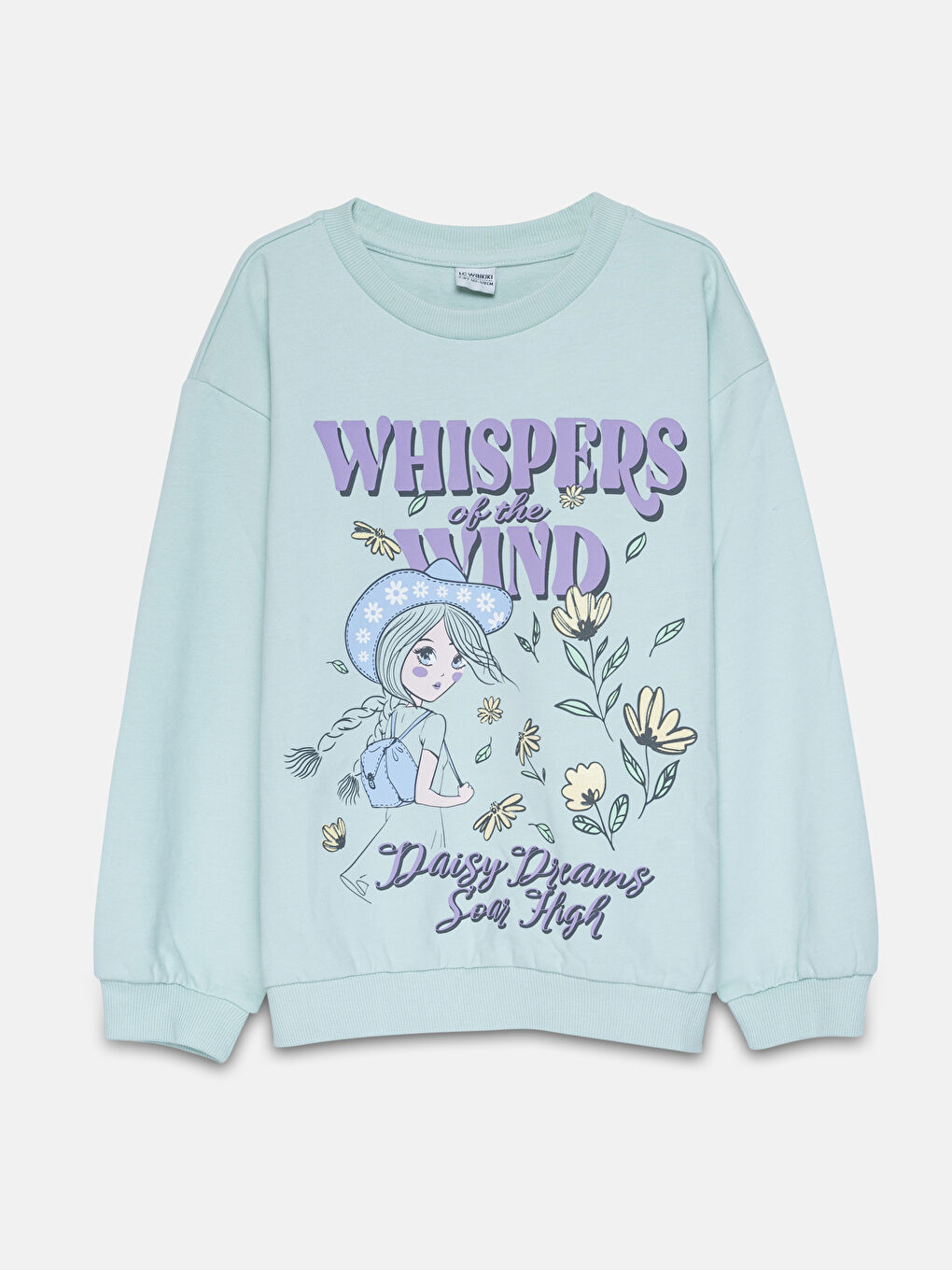 LCW Kids Sweat-shirt à Col Rond Imprimé à Manches Longues pour Filles -W45545Z4-G4G