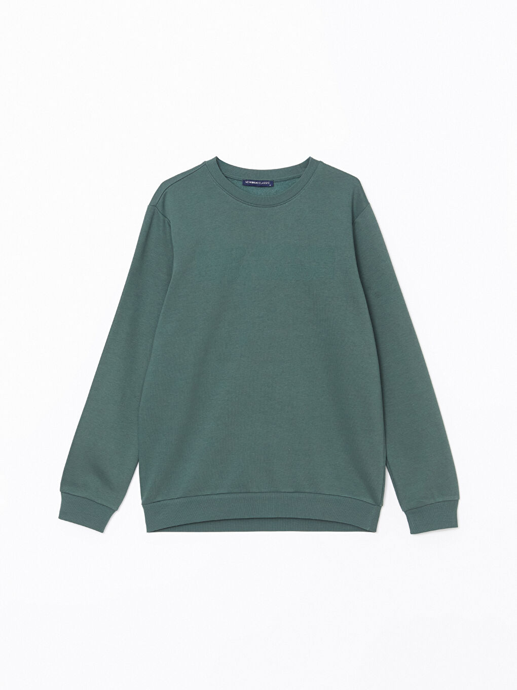 سويت شيرت تخين مطبوع بياقة دائرية للرجال-4